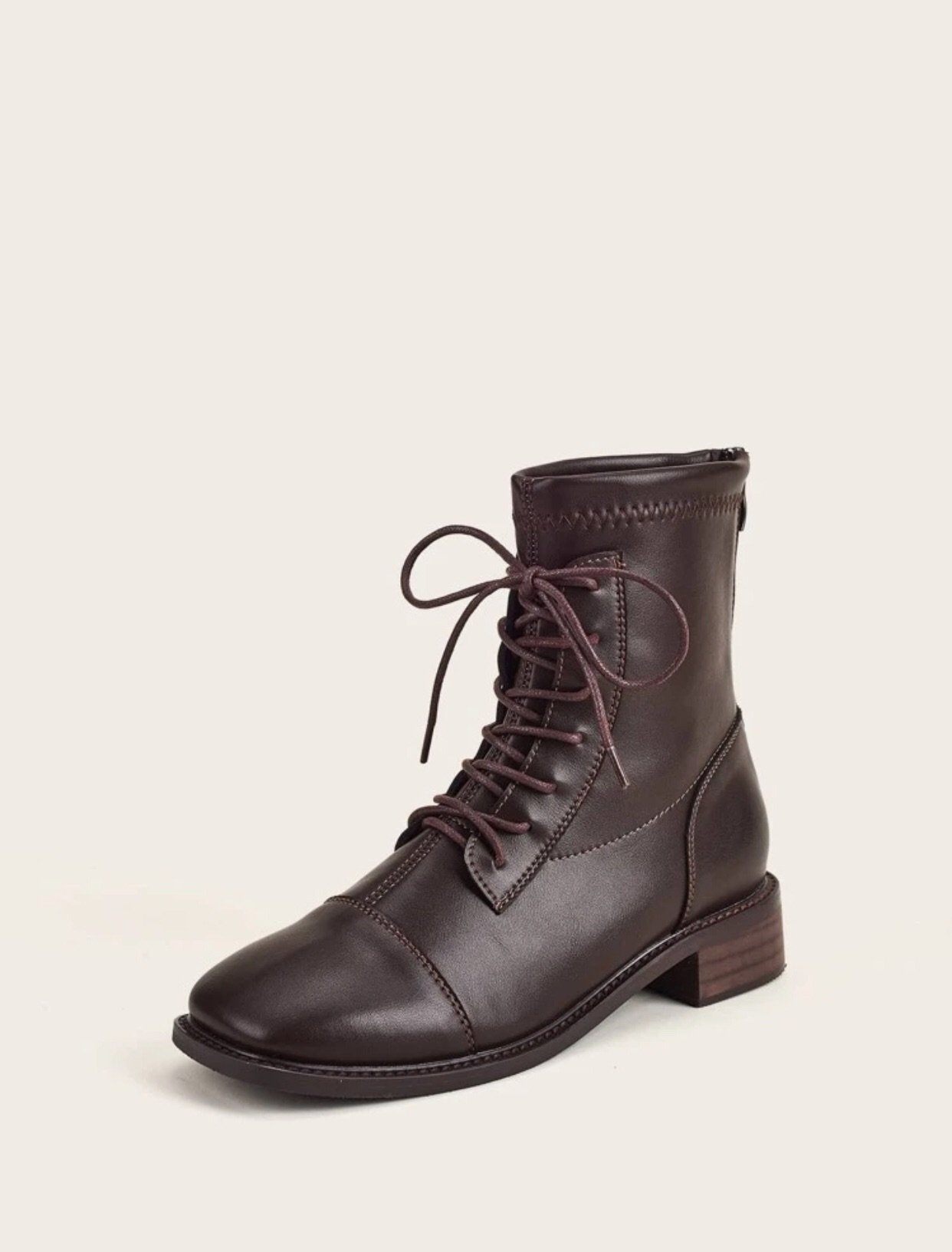 Lace-up Front Ankle Boots Hippochi