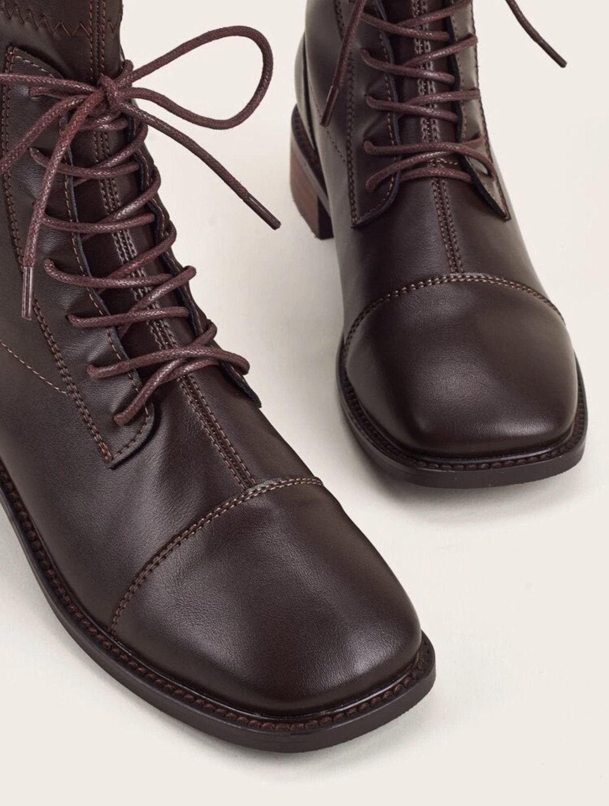 Lace-up Front Ankle Boots Hippochi
