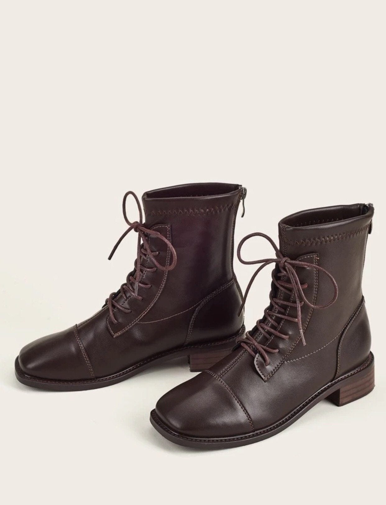 Lace-up Front Ankle Boots Hippochi