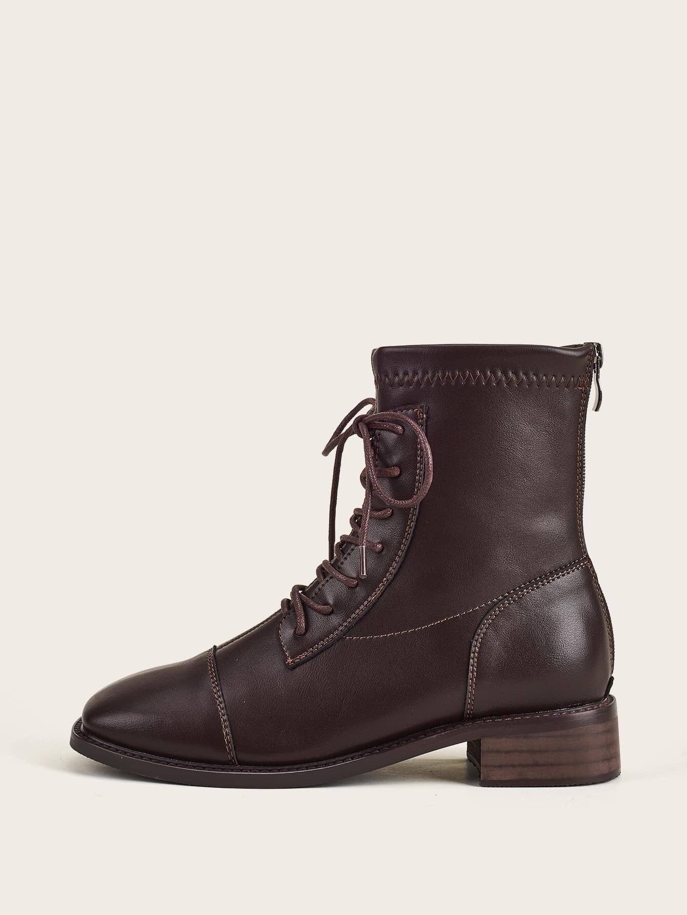 Lace-up Front Ankle Boots Hippochi