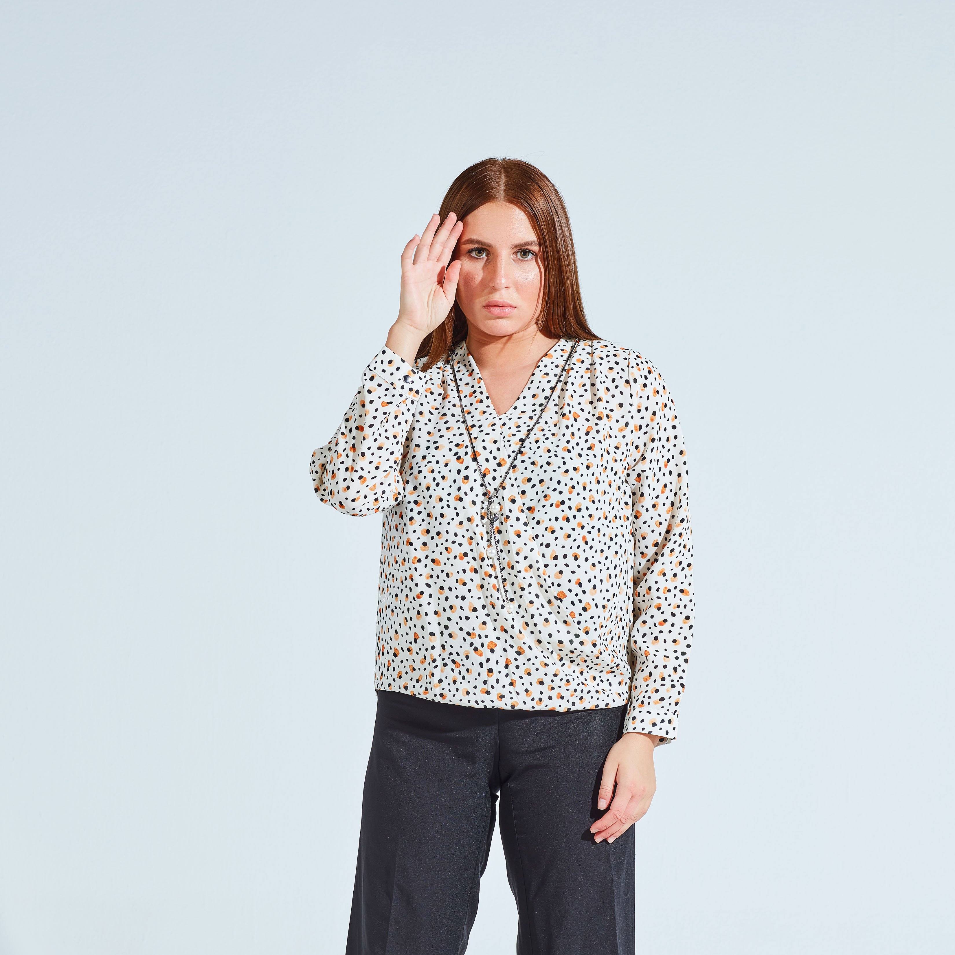 PRINTED BLOUSE WITH LONG SLEEVE-WCL018 Hippochi