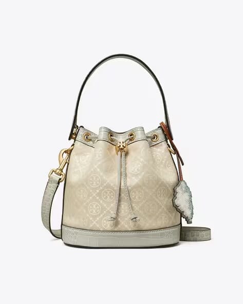 ŤŌŖŶ ƁŪŔČĤ Mini T Monogram Jacquard Bucket Bag Bags hippochi