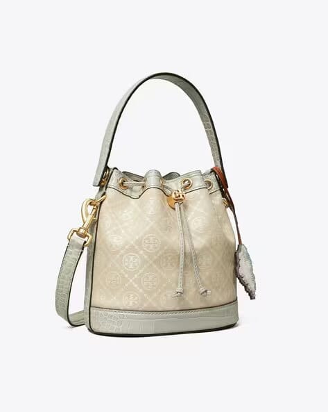 ŤŌŖŶ ƁŪŔČĤ Mini T Monogram Jacquard Bucket Bag Bags hippochi