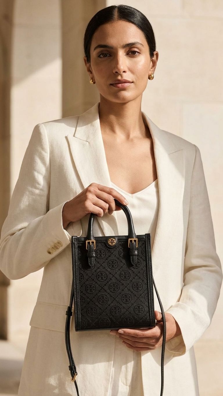 ŤŌŖŶ ƁŪŔČĤ Mini T Monogram tote Bag Bags hippochi