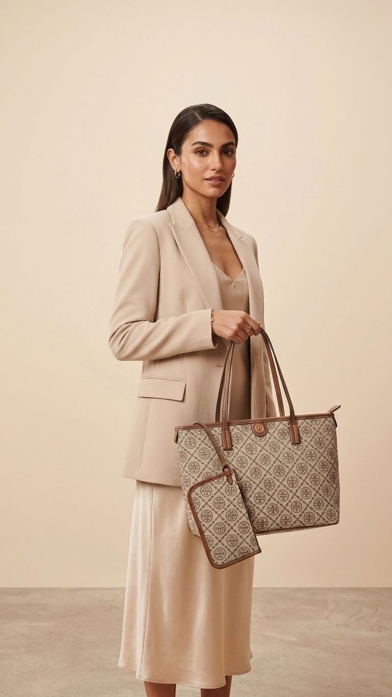 ŤŌŖŶ ƁŪŔČĤ T Monogram Small Zip Tote Bags hippochi