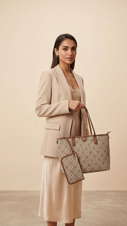 ŤŌŖŶ ƁŪŔČĤ T Monogram Small Zip Tote Bags hippochi
