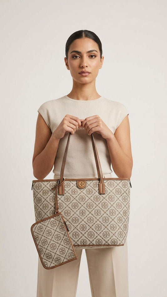 ŤŌŖŶ ƁŪŔČĤ T Monogram Small Zip Tote Bags hippochi