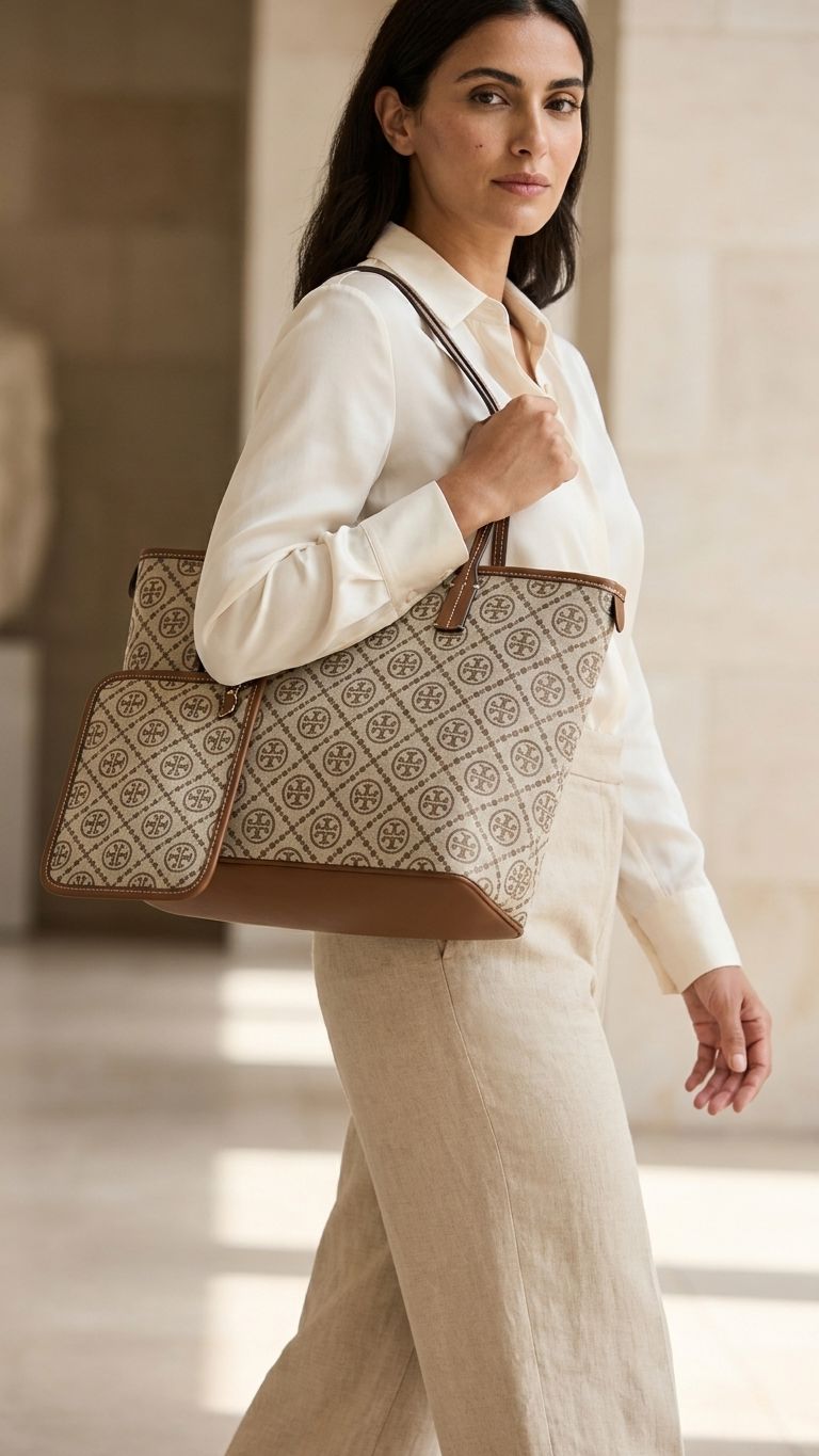 ŤŌŖŶ ƁŪŔČĤ T Monogram Small Zip Tote Bags hippochi