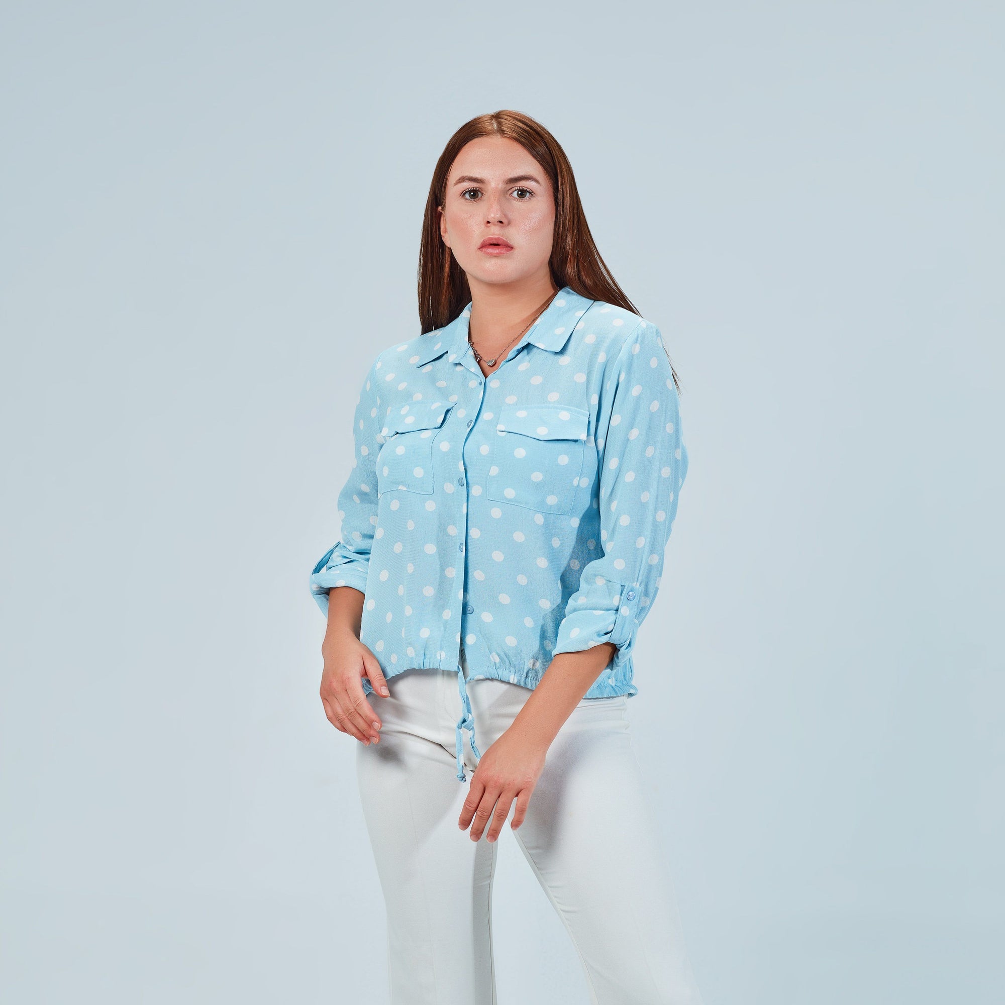 BLOUSE WITH POCKETS-WCL022 SHIRT LONG SLEEVE-WCL022 hippochi