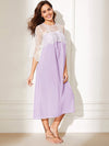 Bow Front Sheer Lace Yoke Night Dress Hippochi