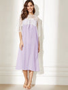 Bow Front Sheer Lace Yoke Night Dress Hippochi