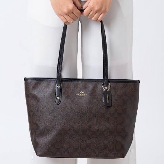 Coach Tote In Signature Canvas Hippochi