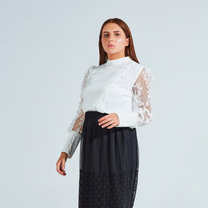LACE BLOUSE WITH BEADING-WCL026 LACE BLOUSE WITH BEADING-WCL026 hippochi