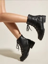 Lace-up Front Combat Boots Hippochi