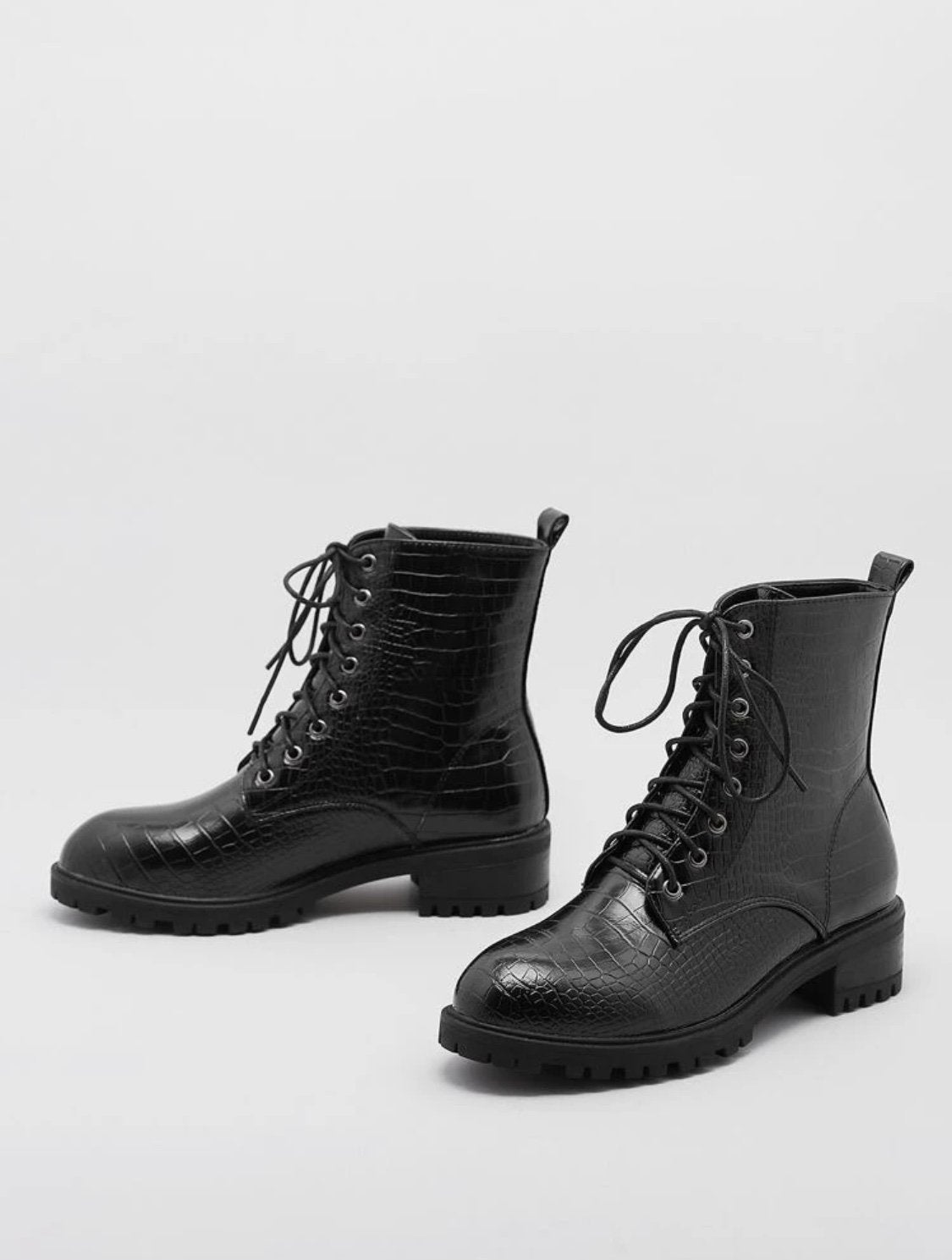 Croc embossed cheap ankle boots