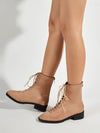 Lace-up Front Suede Ankle Boots Hippochi