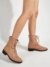 Lace-up Front Suede Ankle Boots Hippochi