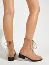 Lace-up Front Suede Ankle Boots Hippochi