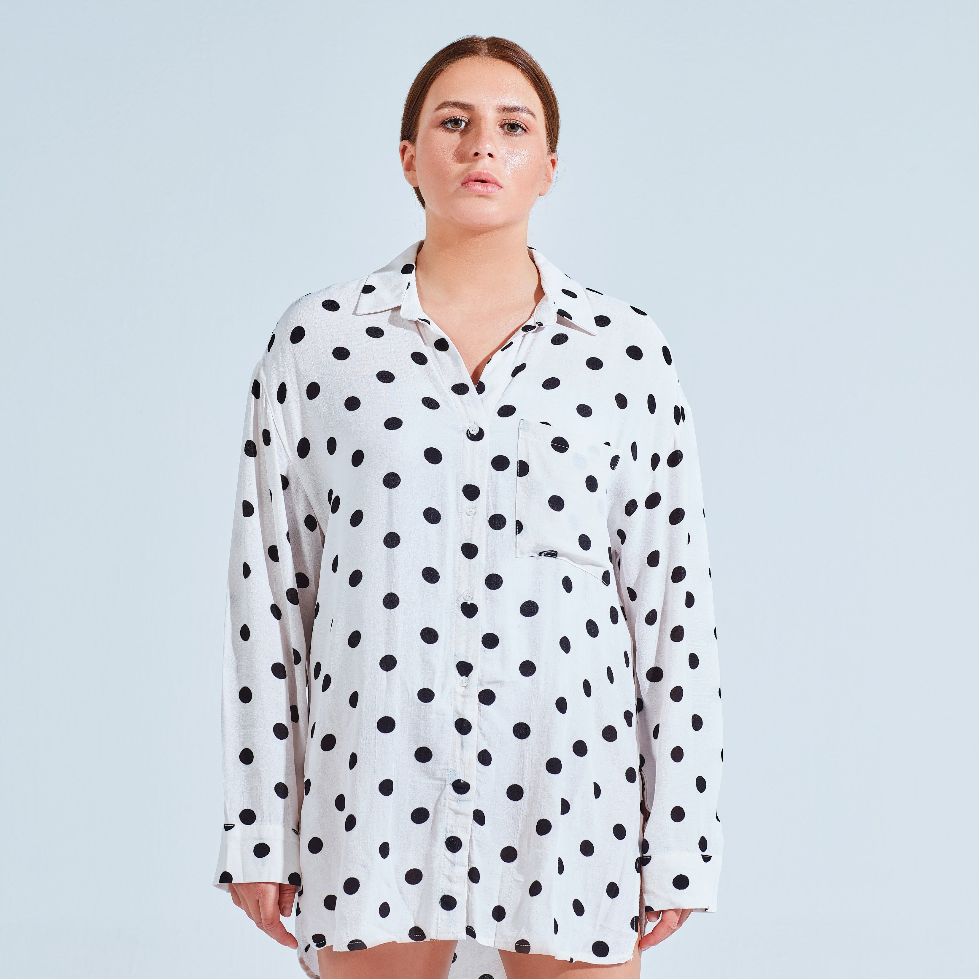 POLKA DOT BLOUSE WITH LONG SLEEVE-WCL021 POLKA DOT BLOUSE WITH LONG SLEEVE-WCL021 hippochi