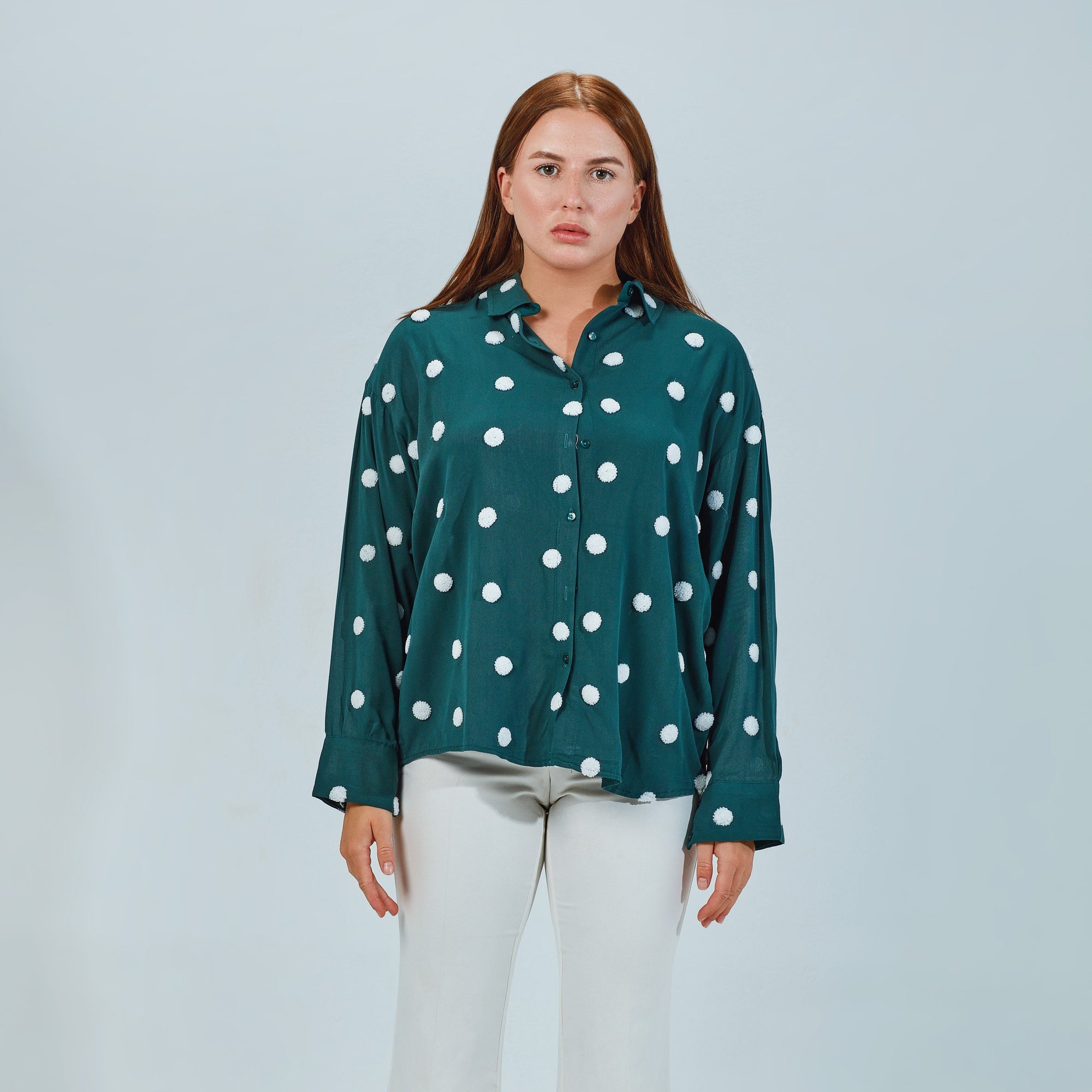 POLKA DOT BLOUSE WITH LONG SLEEVE-WCL023 POLKA DOT BLOUSE WITH LONG SLEEVE-WCL023 hippochi