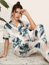 Tropical Print Satin Pajama Set Hippochi