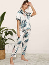 Tropical Print Satin Pajama Set Hippochi